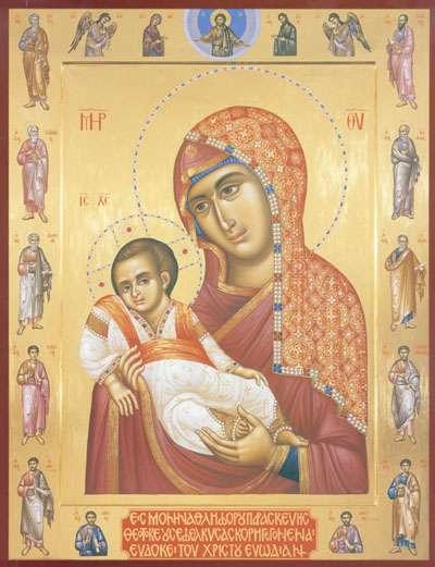 Богородица Греческая-0002_Virgin Mary with the 12 Apostles